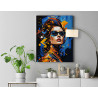  Портрет стильной девушки в очках Люди Женщина Абстракция Яркая 80х100 Раскраска картина по номерам на холсте с неоновой краской