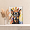  Пинчер в короне Собака Животные Той терьер Щенок Раскраска картина по номерам на холсте с неоновой краской AAAA-ST0410