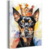 Пинчер в короне Собака Животные Той терьер Щенок 100х125 Раскраска картина по номерам на холсте с неоновой краской