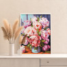 Ваза с розовыми пионами Цветы Букет Натюрморт Для мамы Для девушки Интерьерная Раскраска картина по номерам на холсте