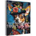 Винтажный портрет той терьера Животные Собаки Чихуахуа Ретро Стильная Интерьерная 100х125 Раскраска картина по номерам на холсте