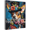 Винтажный портрет той терьера Животные Собаки Чихуахуа Ретро Стильная Интерьерная 100х125 Раскраска картина по номерам на холсте