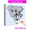 1 Слон каратист Животные Слоненок Спорт Для детей Детская Для девочек Для мальчиков Маленькая Раскраска картина по номерам на хо