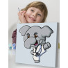 2 Слон каратист Животные Слоненок Спорт Для детей Детская Для девочек Для мальчиков Маленькая Раскраска картина по номерам на хо
