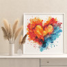8 Пламенное сердце Любовь Страсть Романтика Абстракция 80х80 Раскраска картина по номерам на холсте