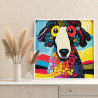 3 Портрет пуделя на ярком фоне Животные Собака Абстракция Для детей Детская Радужная Раскраска картина по номерам на холсте