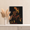 3 Страстный танец фламенко Девушка Ретро Портрет Интерьерная Черная 80х100 Раскраска картина по номерам на холсте