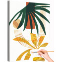 Абстракция листья и геометрия 2 Природа Растения Интерьерная Для триптиха Для девушки