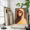 4 Портрет молодой восточной девушки Люди Женщина Простая Минимализм Интерьерная 60х80 Раскраска картина по номерам на холсте