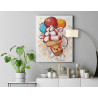 6 Мороженое с воздушными шарами Коллекция Funny Еда Для детей Детские Для мальчиков Для девочек 75х100 Раскраска картина по номе