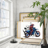 4 Женщина на мотоцикле Мотокросс Девушка Спорт Люди 60х80 Раскраска картина по номерам на холсте