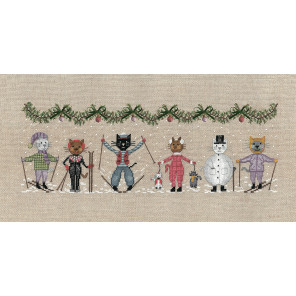 Frieze Skiing Cats (Котики-лыжники) Набор для вышивания Le Bonheur des Dames 2676