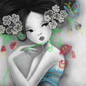 Девушка с цветами Канва с рисунком для вышивки бисером Вышиваем бисером