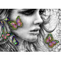 Девушка и бабочки Канва с рисунком для вышивки бисером Вышиваем бисером
