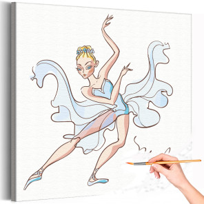 1 Голубоглазая балерина Танец Балет Для детей Детские Для девочек Раскраска картина по номерам на холсте