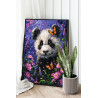 2 Маленькая панда с цветами и бабочками Животные Медведь Яркая 100х125 Раскраска картина по номерам на холсте