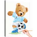 Мишка футболист Животные Медведь Спорт Для детей Детская Для мальчика Раскраска картина по номерам на холсте