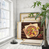 3 Пицца с грибами Еда Натюрморт Италия Для кухни Интерьерная 100х125 Раскраска картина по номерам на холсте