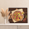 6 Пицца с грибами Еда Натюрморт Италия Для кухни Интерьерная Раскраска картина по номерам на холсте