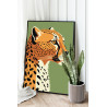 2 Голова гепарда Животные Хищники Минимализм 60х80 Раскраска картина по номерам на холсте