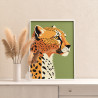3 Голова гепарда Животные Хищники Минимализм 60х80 Раскраска картина по номерам на холсте