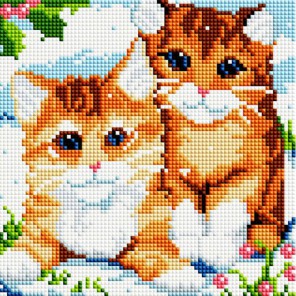Рыжие котята Алмазная вышивка мозаика на подрамнике Белоснежка