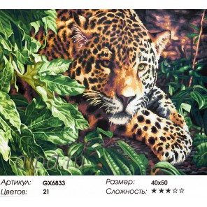 Леопард на охоте Раскраска картина по номерам акриловыми красками на холсте