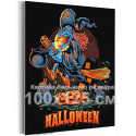 Ведьма на метле Хэллоуин Happy Halloween Праздник 100х125 Раскраска картина по номерам на холсте