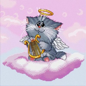 Котёнок+ангелочек Набор для вышивания Белоснежка