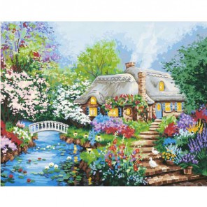Домик у реки 91250 Раскраска по номерам акриловыми красками Dimensions
