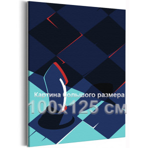 Шахматный конь Игра Стильная Абстракция Минимализм Для мужчин Интерьерная 100х125 Раскраска картина по номерам на холсте