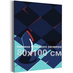 Шахматный конь Игра Стильная Абстракция Минимализм Для мужчин Интерьерная 80х100 Раскраска картина по номерам на холсте