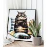 2 Кот на подушках Животные Кошки Котики Мем Смешная Для детей Детская 100х100 Раскраска картина по номерам на холсте