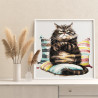 4 Кот на подушках Животные Кошки Котики Мем Смешная Для детей Детская Раскраска картина по номерам на холсте