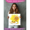 2 Яйцо и яичница Еда Для Кухни Натюрморт Для детей Легкая Мультики Раскраска картина по номерам на холсте