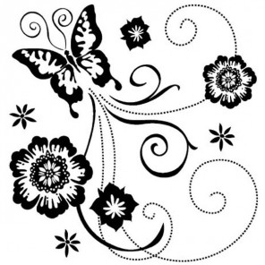 Полет бабочки Штамп прозрачный для скрапбукинга, кардмейкинга Inkadinkado