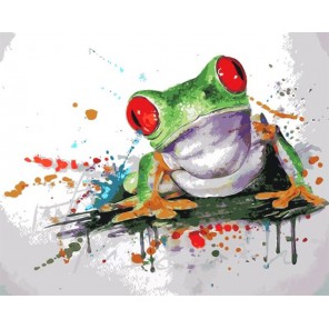 Лягушка Раскраска картина по номерам акриловыми красками на холсте Menglei
