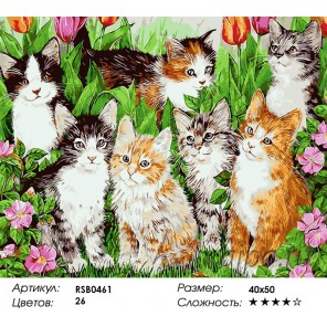 Семь котят Раскраска картина по номерам акриловыми красками на холсте
