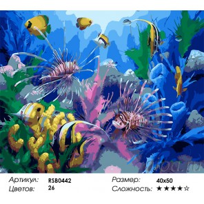 Подводный мир Раскраска картина по номерам акриловыми красками на холсте