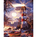 Светящийся маяк Раскраска картина по номерам акриловыми красками на холсте Menglei