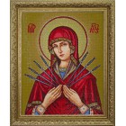 Готовая работа Икона Пресвятой Богородицы «Семистрельная» Алмазная вышивка мозаика Гранни