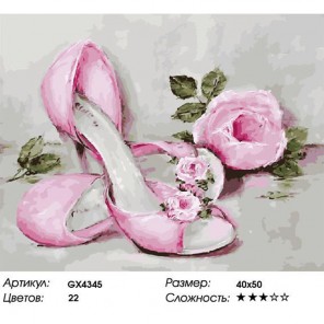 Количество цветов и сложность Винтажные туфельки Раскраска картина по номерам акриловыми красками на холсте