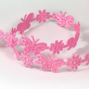 Розовые бабочки и цветы Лента декоративная для скрапбукинга, кардмейкинга