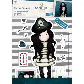 Пиратка Набор штампов коллекционных на резиновой основе для скрапбукинга, кардмейкинга Santoro’s Gorjuss