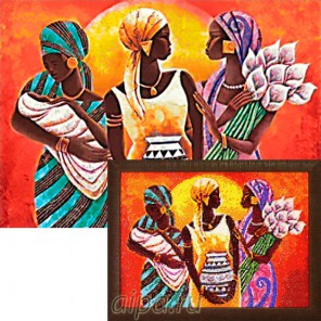 Раскладка Африканские женщины Алмазная вышивка мозаика Гранни