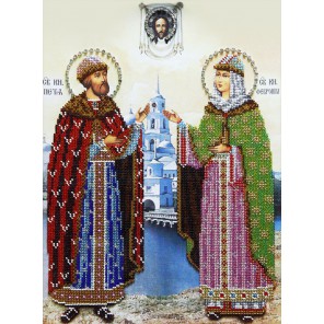 Святые Петр и Феврония Набор для частичной вышивки бисером Вышиваем бисером
