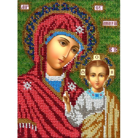 Казанская Богородица Набор для частичной вышивки бисером Вышиваем бисером