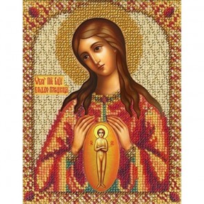 Богородица В родах Помощница Набор для частичной вышивки бисером Русская искусница