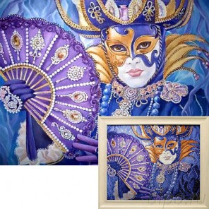 Венецианский фестиваль Алмазная вышивка мозаика Гранни с примером готовой работы в рамке