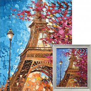 Парижские краски Алмазная вышивка мозаика Гранни с примером готовой работы в рамке